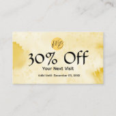 黄色の水色レストランQrコードメニューと 割引カード (正面)