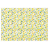 黄色の水色レモンパターン テーブルクロス (正面(横))