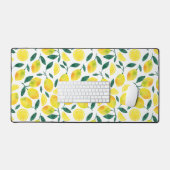 黄色の水色レモンパターン デスクマット (キーボード&マウス)