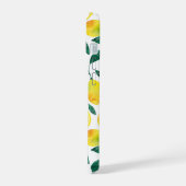 黄色の水色レモンパターン iPhone 15ケース (左側面)