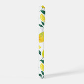 黄色の水色レモンパターン iPhone 15ケース (右側面)