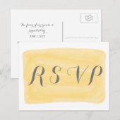 黄色の水色応答はがき インビテーションポストカード (正面/裏面)