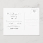 黄色の水色応答はがき インビテーションポストカード (裏面)