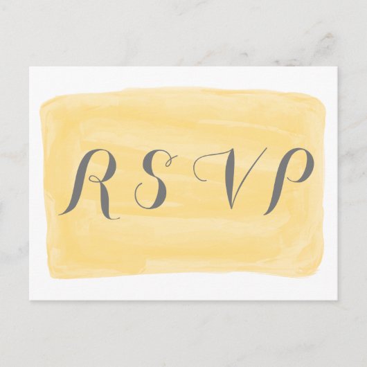 黄色の水色応答はがき インビテーションポストカード (正面)