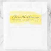 黄色の水色 長方形シール (バッグ)