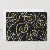 黄色の泡状ボトルが大晦日のパーティーを渦巻く 招待状 (裏面)