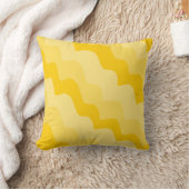 黄色の波状海波のグラデーション クッション (ブランケット)