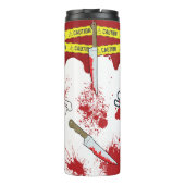 黄色の注意点テープの犯罪現場 タンブラー (裏面)