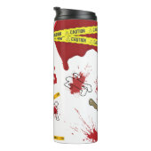 黄色の注意点テープの犯罪現場 タンブラー (回転右)