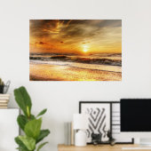 黄色の海ビーチシーサイド自然壁ポスター ポスター (ホームオフィス)