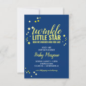 黄色の海軍を見るか、少し星のベビーシャワー 招待状 (正面)