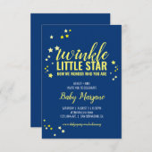 黄色の海軍を見るか、少し星のベビーシャワー 招待状 (正面/裏面)