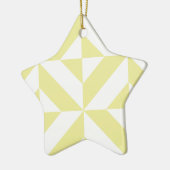 黄色の淡い色の幾何学的なデコキューブパターン セラミックオーナメント (左)
