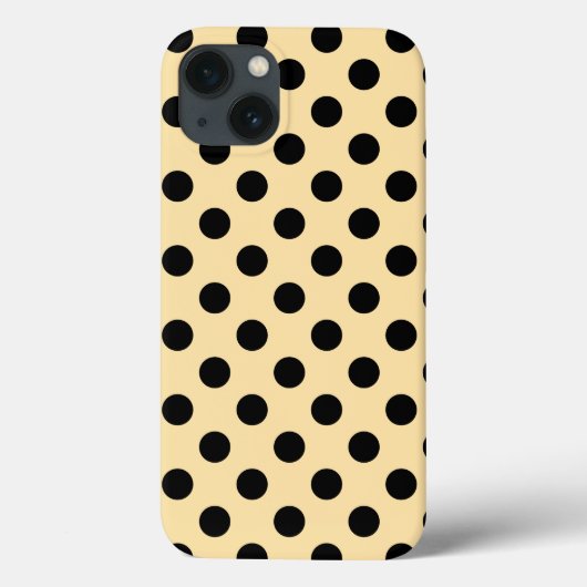 黄色の淡い色のCase-Mate iPhone c上の黒い水玉模様 Case-Mate iPhoneケース (裏面)