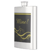 黄色の渦と花のフラスコ フラスク (左)