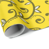 黄色の渦巻き ラッピングペーパー (ロールコーナー)