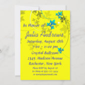 黄色の渦巻きSweet sixteenパーティの招待状 招待状 (裏面)