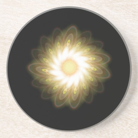 黄色の渦（黒） コースター (正面)