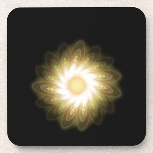 黄色の渦（黒） コースター (正面)