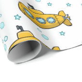 黄色の潜水艦の青い星 ラッピングペーパー (ロールコーナー)