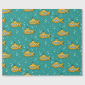 黄色の潜水艦ティール（緑がかった色）緑 ラッピングペーパー (フラット)