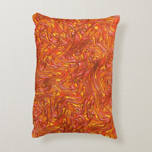 黄色の澄ん色合いを持つ鮮やかな赤いテクスチャ アクセントクッション (裏面(縦))