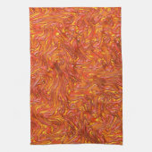 黄色の澄ん色合いを持つ鮮やかな赤いテクスチャ キッチンタオル (縦)