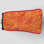 黄色の澄ん色合いを持つ鮮やかな赤いテクスチャ ゴルフヘッドカバー (正面)