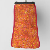 黄色の澄ん色合いを持つ鮮やかな赤いテクスチャ ゴルフヘッドカバー (回転90)