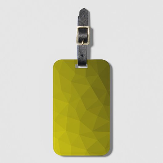 黄色の濃いグラデーショグラデーションンのジオメトリメッシュパターン ラゲッジタグ (正面縦)