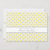 黄色の灰色のドットのカスタムベビーシャワー招待状 招待状 (正面)