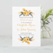 黄色の灰色の水色のフローラは日付を保存 セーブザデート (スタンド正面)