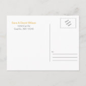 黄色の灰色の水色のフローラは日付を保存 案内ポストカード (裏面)