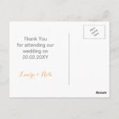 黄色の灰色の水色フローラありがとう ポストカード (裏面)