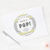 黄色の灰色の赤ポップ・アートのちゃんシャワーのお気に入り ラウンドシール (封筒)