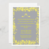 黄色の灰色はブライダルシャワーの招待状をかかとで蹴ります 招待状 (正面/裏面)