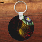 黄色の炎の芝生のボウル、キーリング キーホルダー (正面)