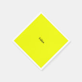 黄色の無地のネオン名または削除文字 スタンダードカクテルナプキン (角)