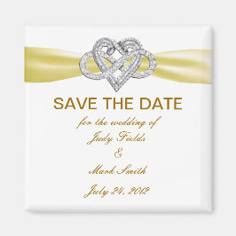 黄色の無限大ハート日付磁石の保存 マグネット