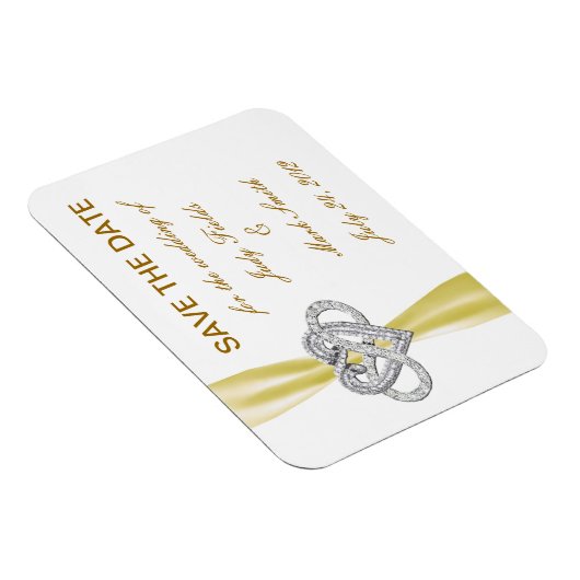 黄色の無限大ハート日付磁石の保存 マグネット (右側)