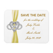 黄色の無限大ハート日付磁石の保存 マグネット (横)