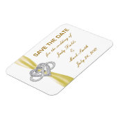 黄色の無限大ハート日付磁石の保存 マグネット (左側)