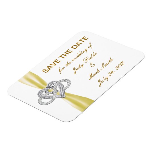 黄色の無限大ハート日付磁石の保存 マグネット (左側)