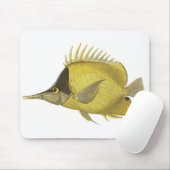黄色の熱帯性チェルモンロンジロストリス、ヴィンテージ魚 マウスパッド (マウス)