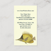 黄色の熱帯性チェルモン・ロニロストリス、ヴィンテージの魚 名刺 (裏面)