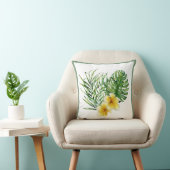 黄色の熱帯花の植物性の緑モダン クッション (椅子)