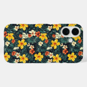 黄色の熱帯花パターン Case-Mate iPhoneケース (裏面 (横))