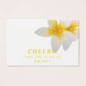 黄色の熱帯花 |の結婚ドリンクチケット (正面)