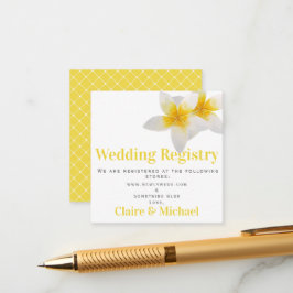 黄色の熱帯花 |の結婚レジストリの挿入 エンクロージャーカード