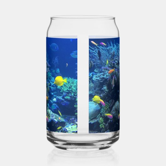 黄色の熱帯魚の水中写真 ガラス缶 (右)